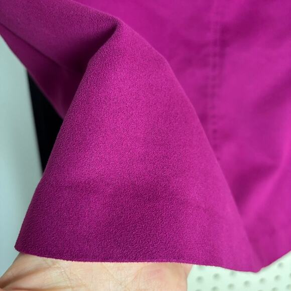 Vintage Express Fuchsia Felt Mini Skirt 90s Y2K Bold Statement M - Picture 3 of 6